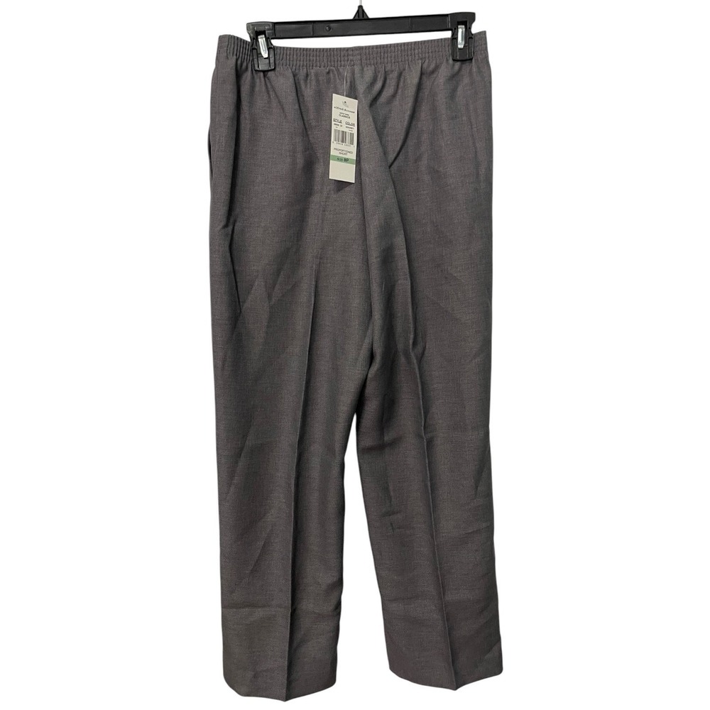 NEW Alfred Dunner 8P Grey Pants Elastic Waist Proportioned Short Career